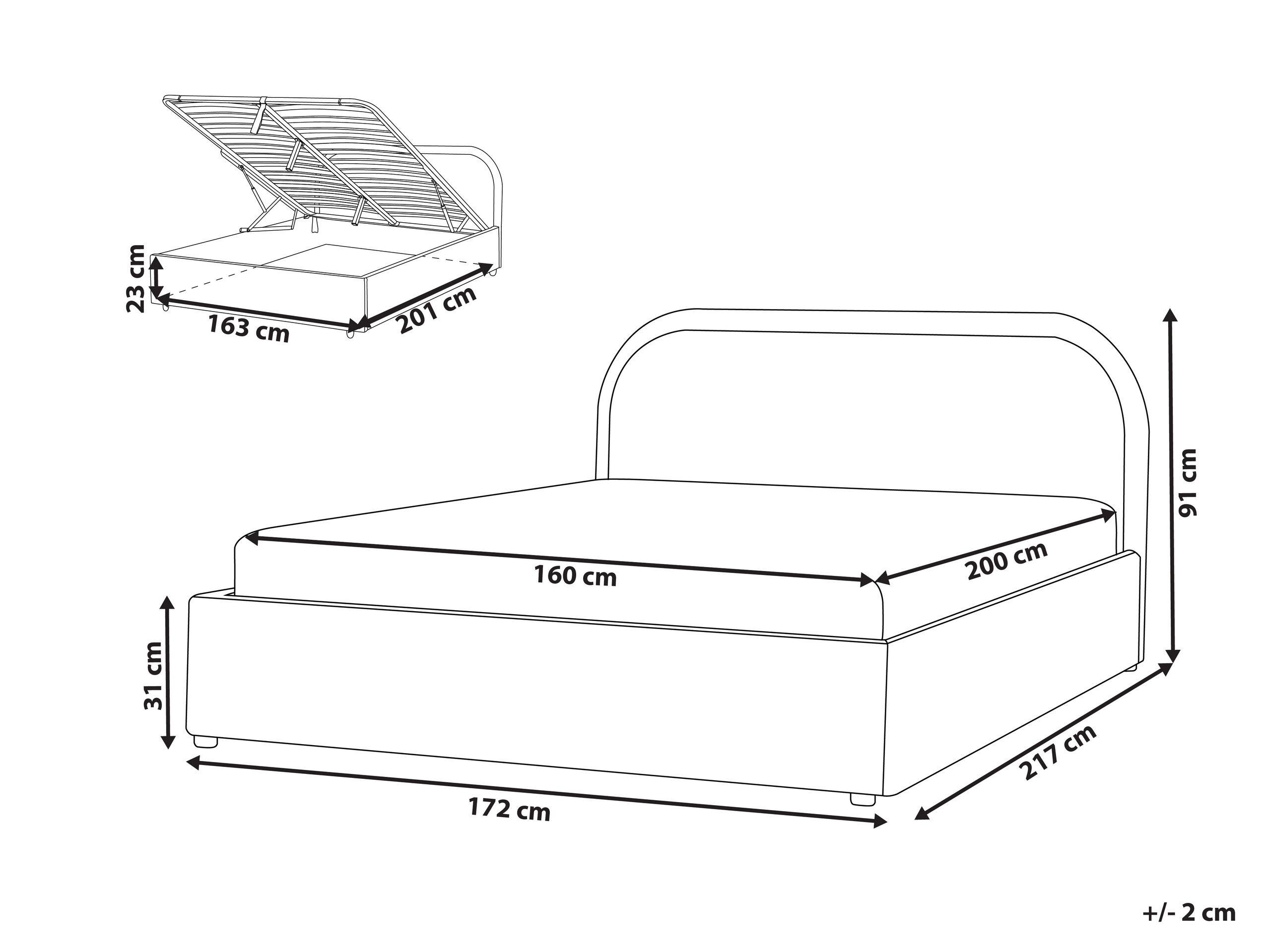 Beliani Letto contenitore en Bouclé Moderno QUILLIEN  