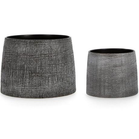 mutoni Cache-pot Chypre gris foncé (lot de 2)  