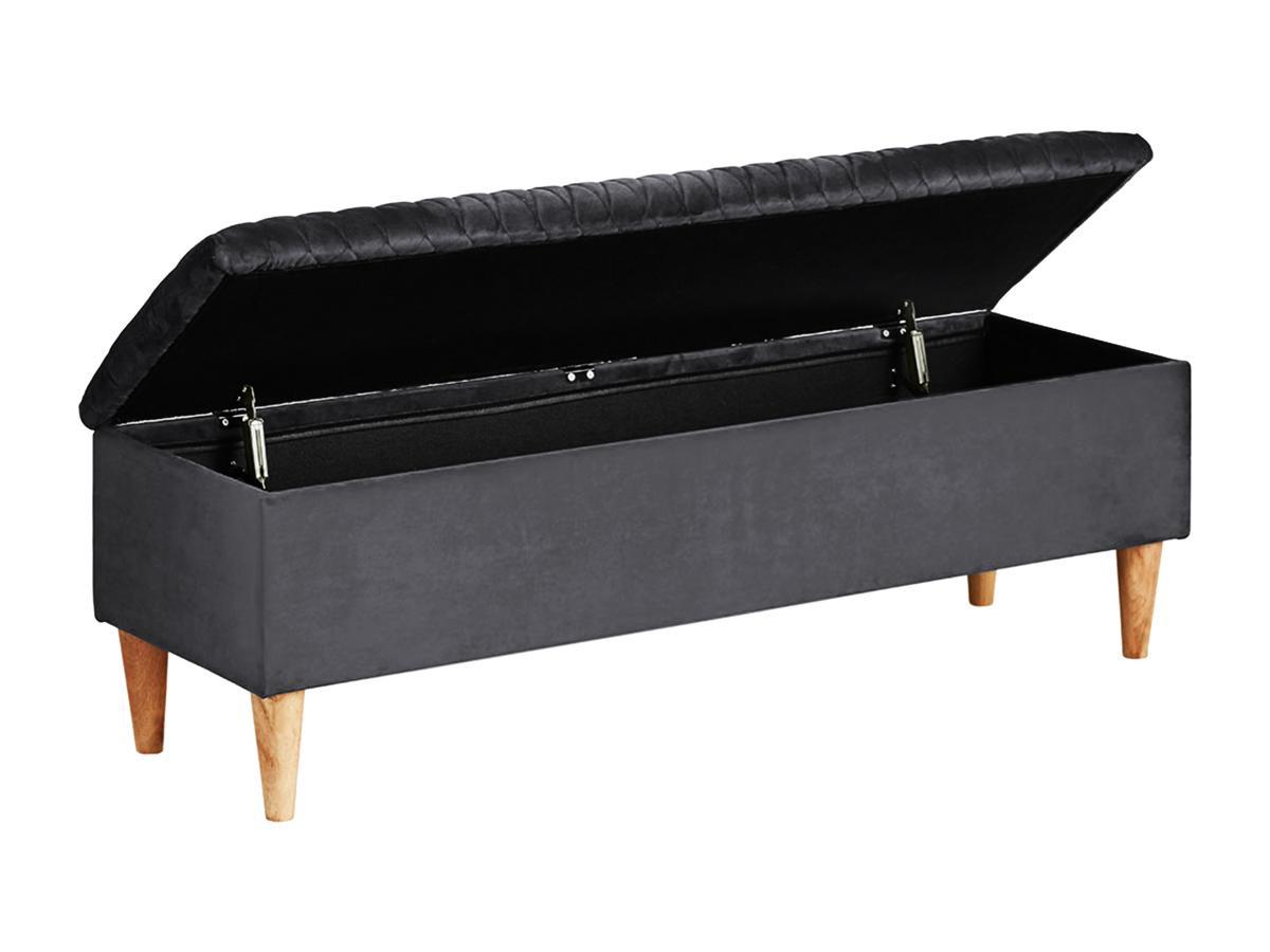 Vente-unique Cassapanca tessuto velluto grigio DANIELE  