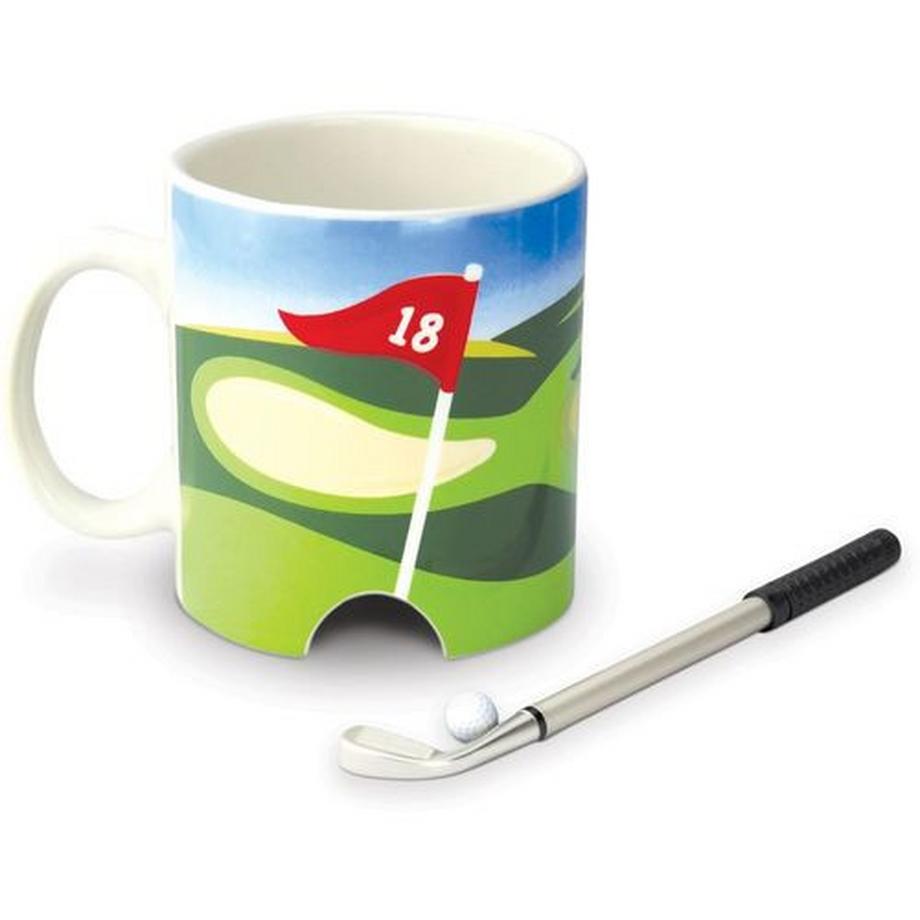 Golf Kaffeebecher mit Loch, Stift und Ball