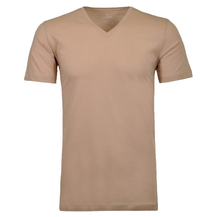 Ragman T-Shirt  2er Pack Bequem sitzend-Body Fit V-Neck T-Shirt 2P  