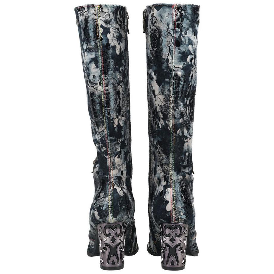 Laura Vita Bottines à lacets jusqu'aux genoux motif floral  