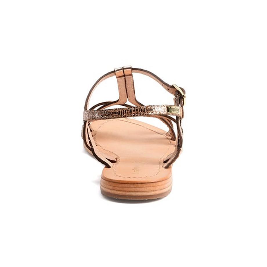 Les Tropeziennes Hemmalia Metallic Leder Flache Sandalen  