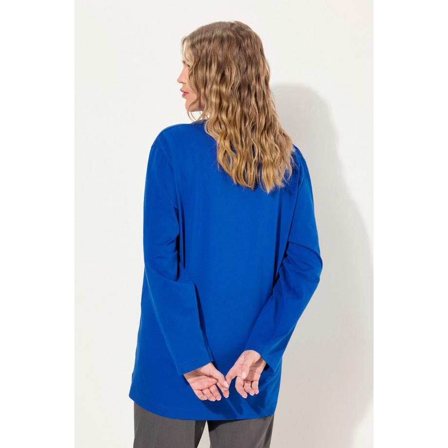 Ulla Popken Relaxed Langarm V-Ausschnitt Shirt  