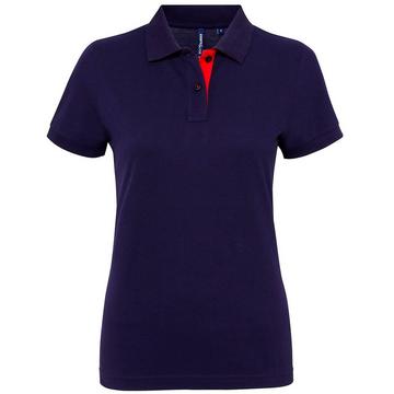 Kurzarm Kontrast Polo Shirt