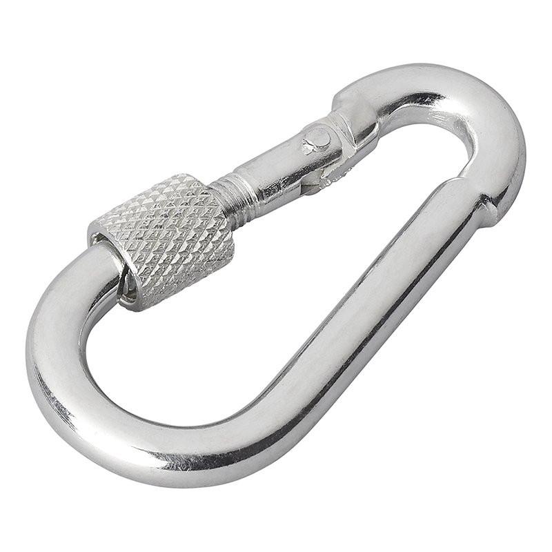 Pricenet  Moschettone in metallo 8x80mm con chiusura a vite 2 pezzi in blister 