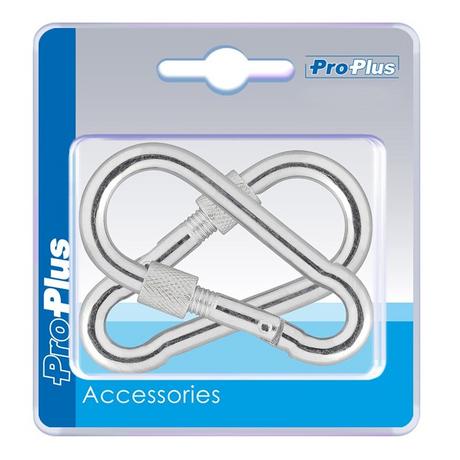 Pricenet  Moschettone in metallo 8x80mm con chiusura a vite 2 pezzi in blister 