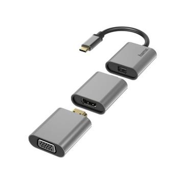 Hama 00200306 Videokabel-Adapter 0,15 m USB Typ-C Mini DisplayPortHDMIVGA Grau