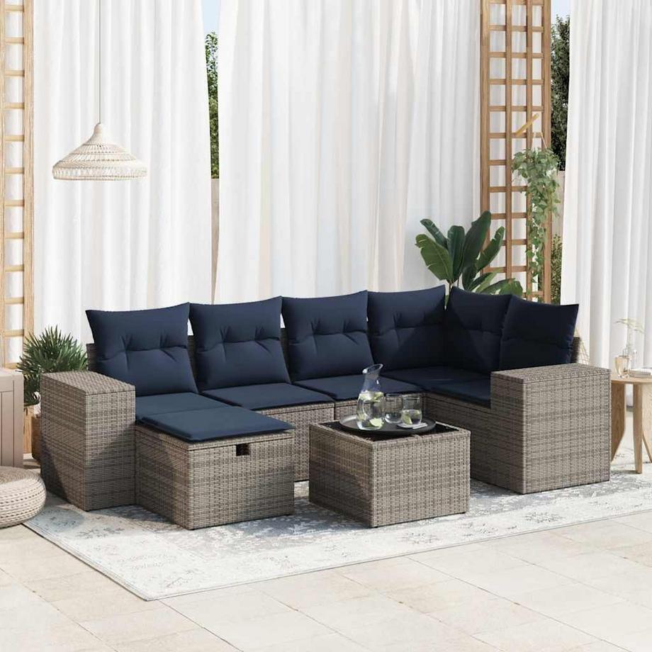 VidaXL Ensemble de canapés de jardin rotin synthétique  