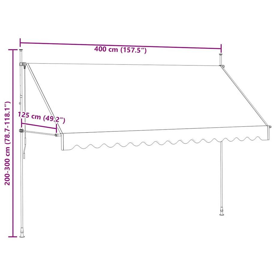 VidaXL Auvent rétractable tissu  