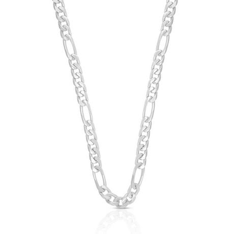 MUAU Schmuck  Collier figaro or blanc 750, 4,3mm, 45cm 