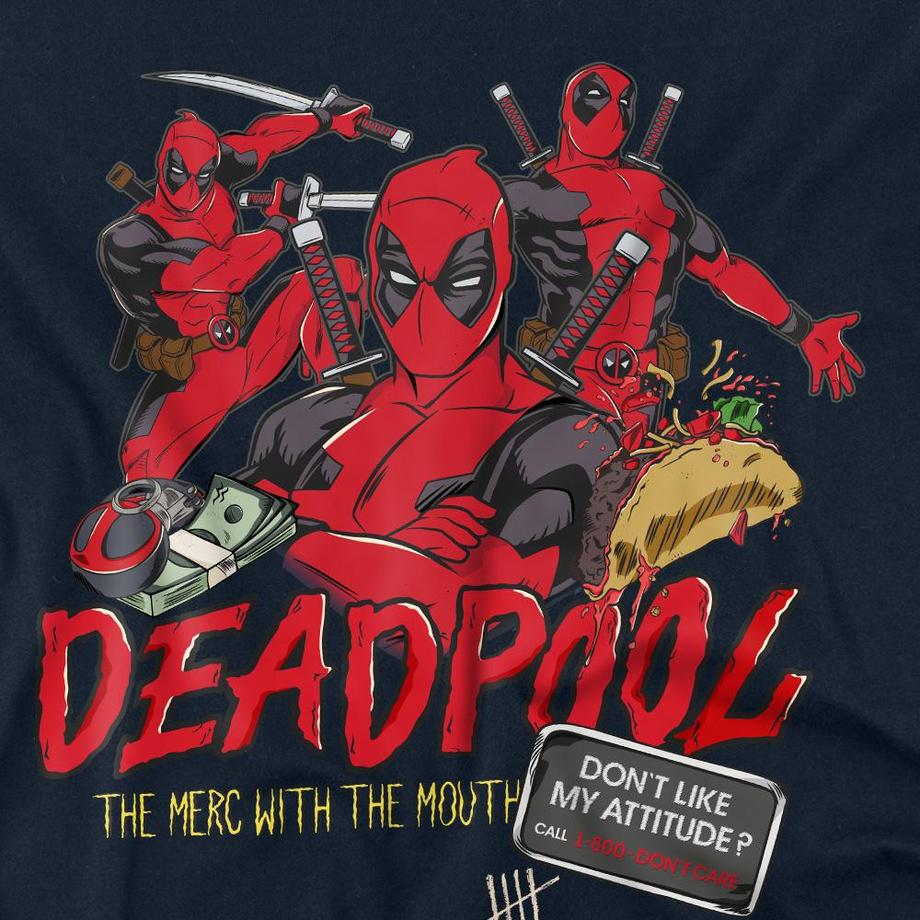 Deadpool Attitude T-Shirt Maniche Lunghe  