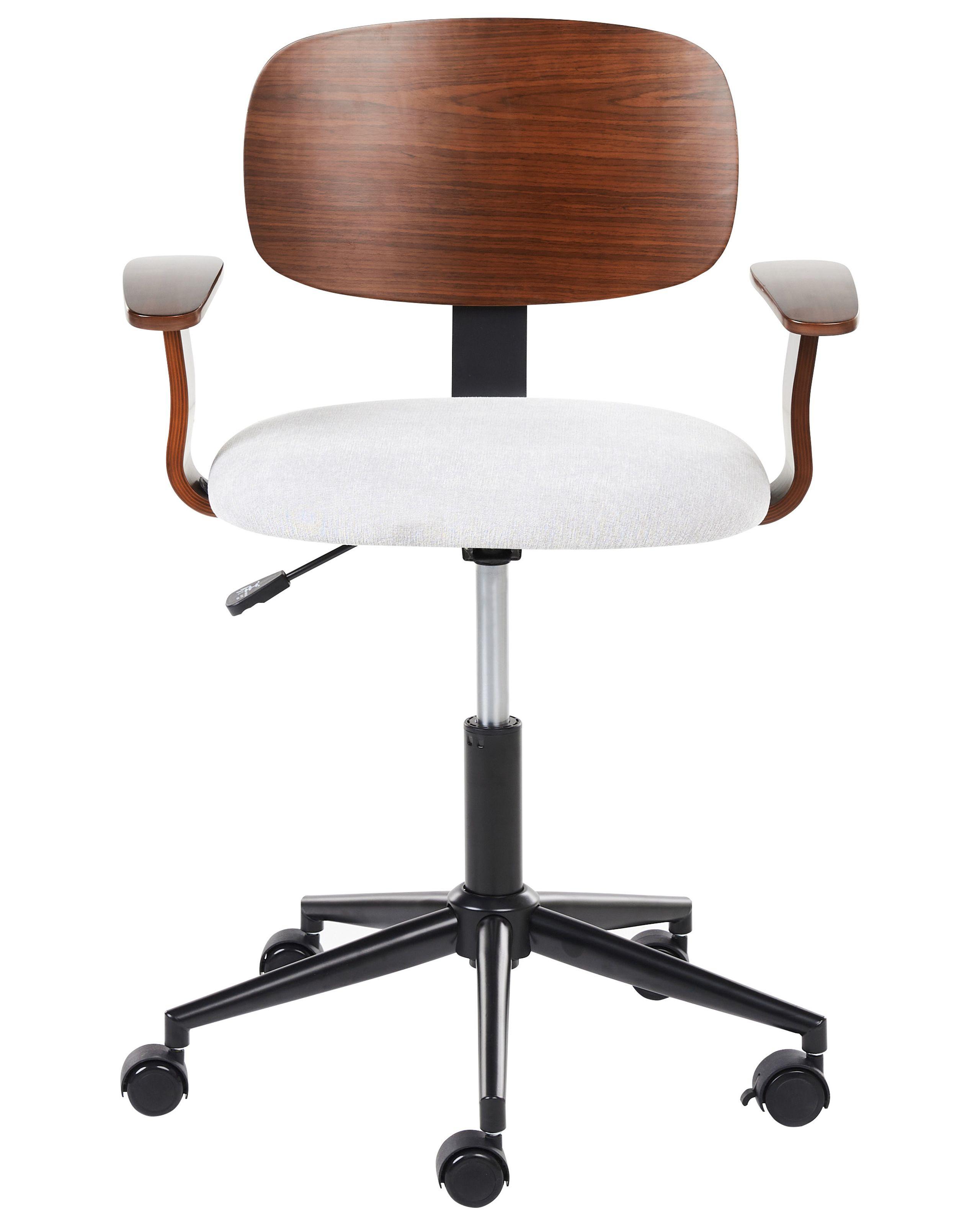 Beliani Sedia da scrivania en Lino sintetico Retrò GUNNISON  