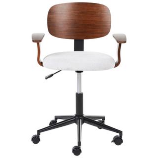 Beliani Sedia da scrivania en Lino sintetico Retrò GUNNISON  