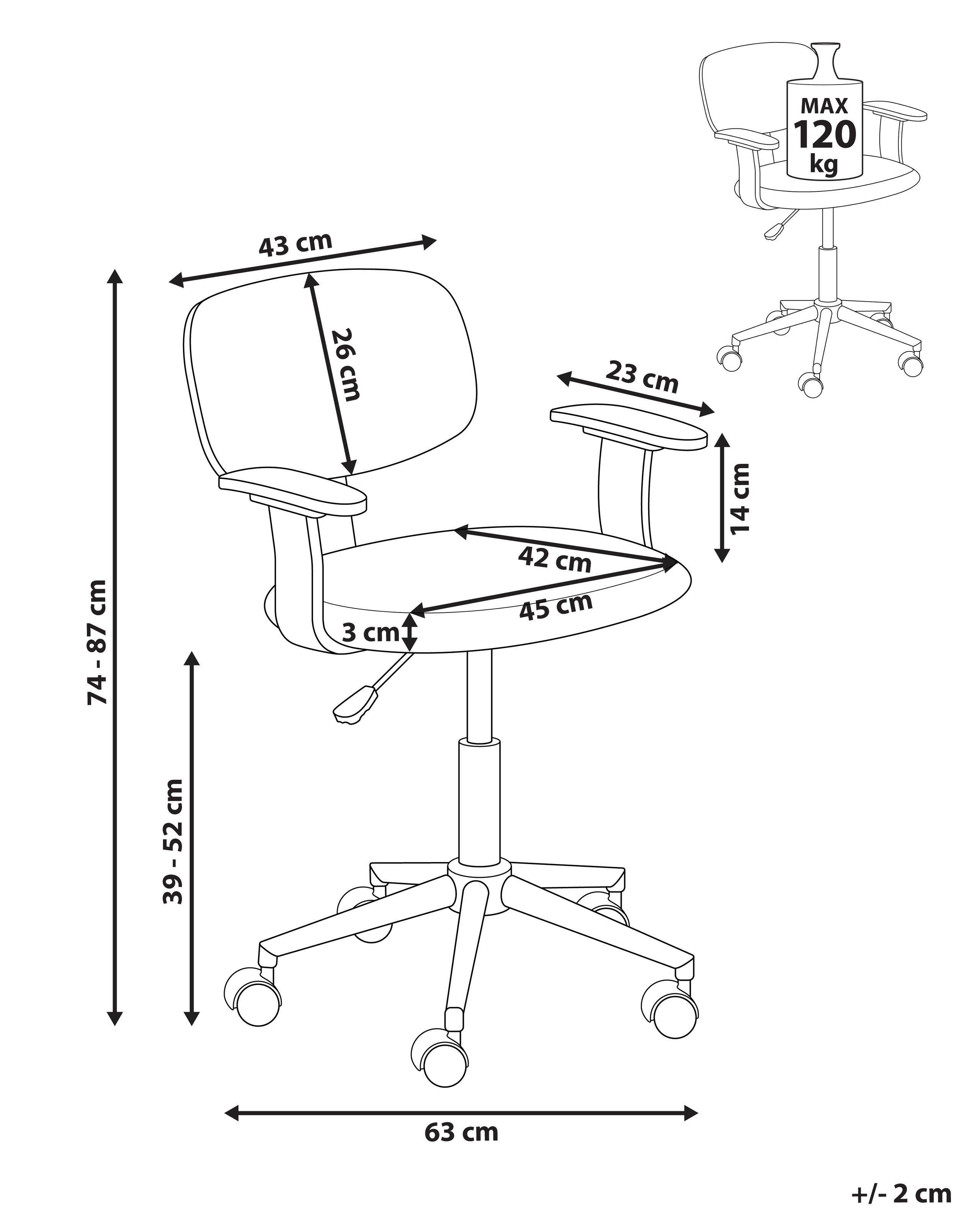 Beliani Sedia da scrivania en Lino sintetico Retrò GUNNISON  