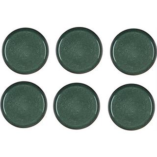 Bitz Dessertteller 21cm schwarz/grü 6 Stk., D: 21cm, H: 2cm, Stoneware  