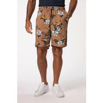 Bermuda, Viskose-Qualität, floraler Print, Regular Fit, Elastikbund