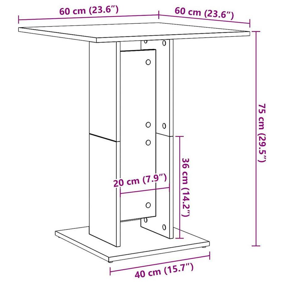 VidaXL Bistrotisch holzwerkstoff  
