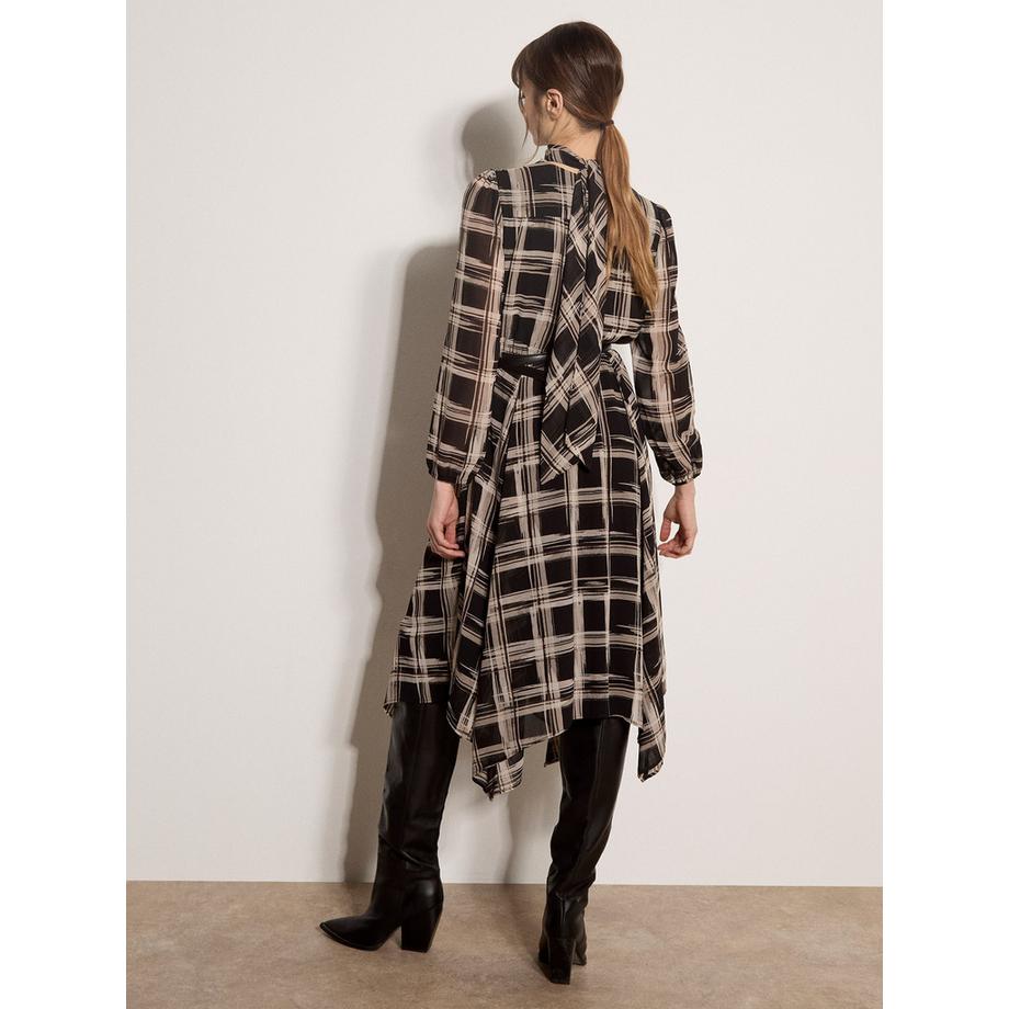 APRICOT Robe midi en crêpe à carreaux  