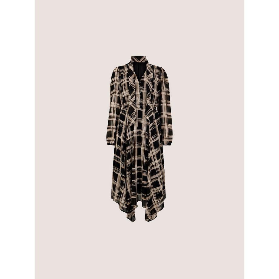 APRICOT Robe midi en crêpe à carreaux  