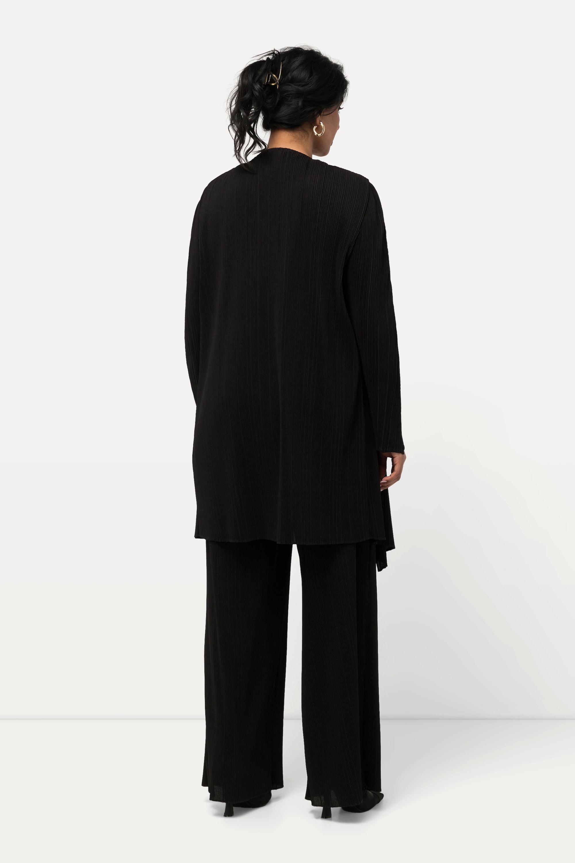 Ulla Popken Veste plissée coupe ouverte manches longues  