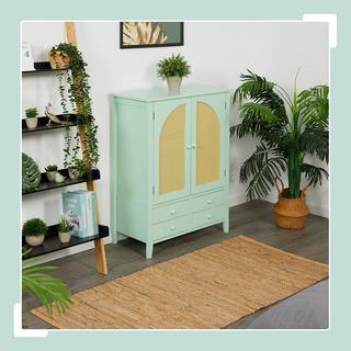 Northix Rattan-Design-Sideboard, 2 Fächer  