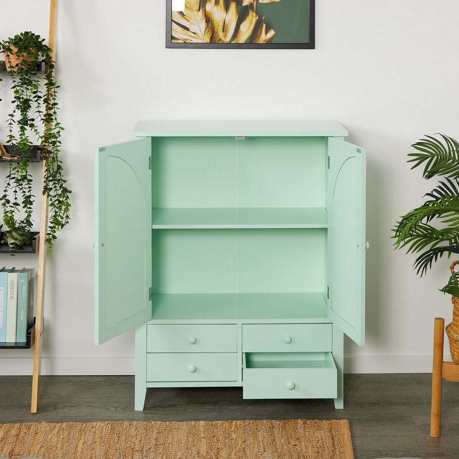 Northix Buffet design en rotin, 2 compartiments  