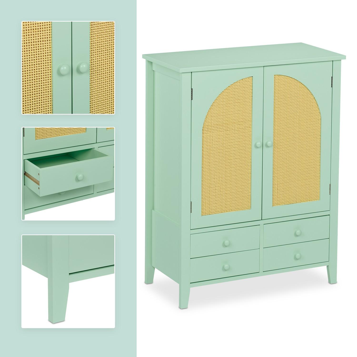 Northix Rattan-Design-Sideboard, 2 Fächer  