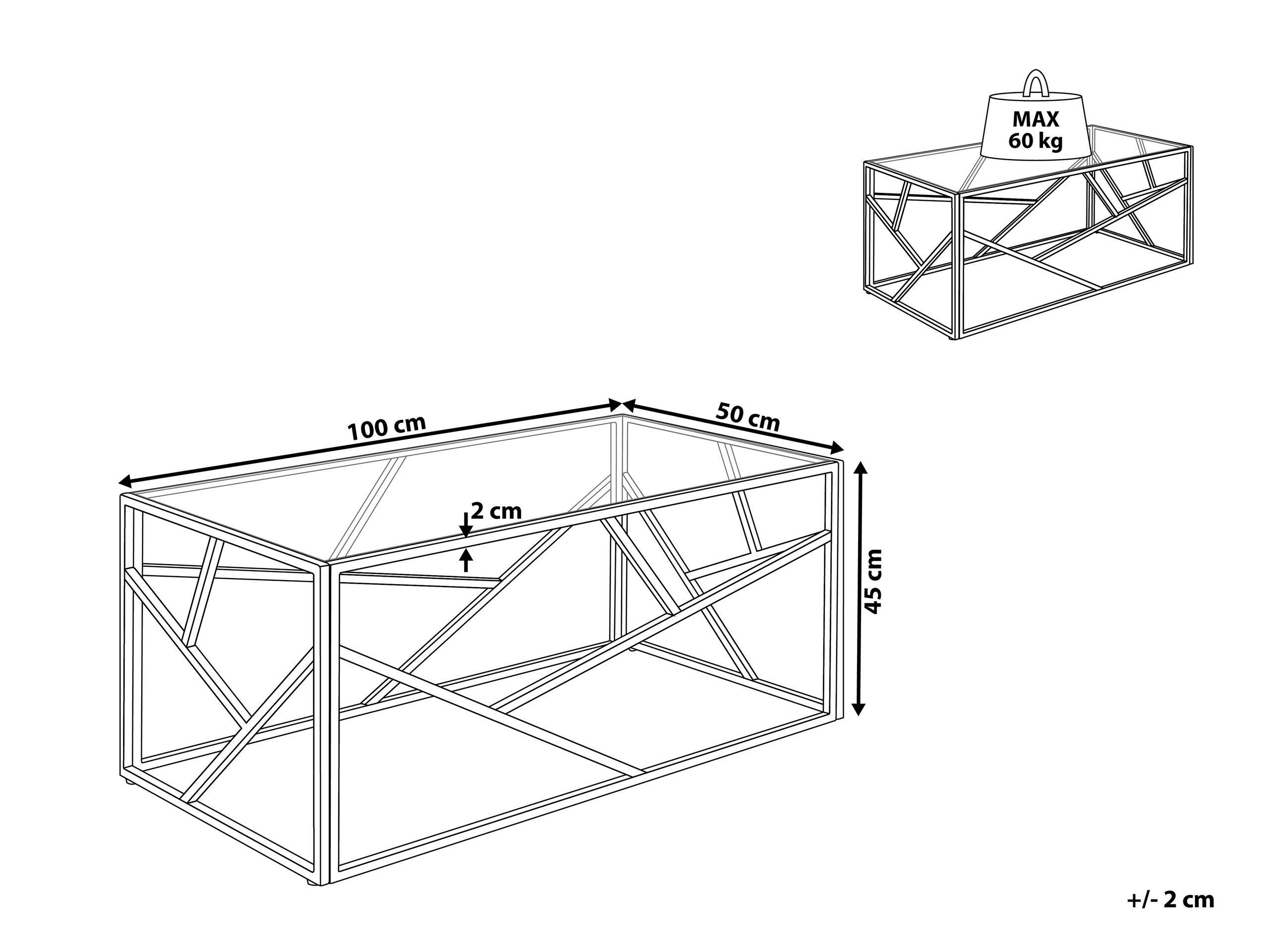 Beliani Couchtisch aus Glas Modern ORLAND  