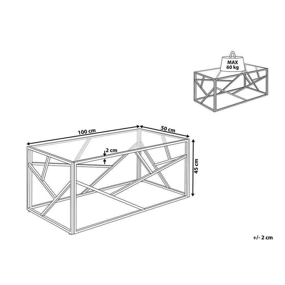 Beliani Tavolino da caffè en Vetro Glamour ORLAND  