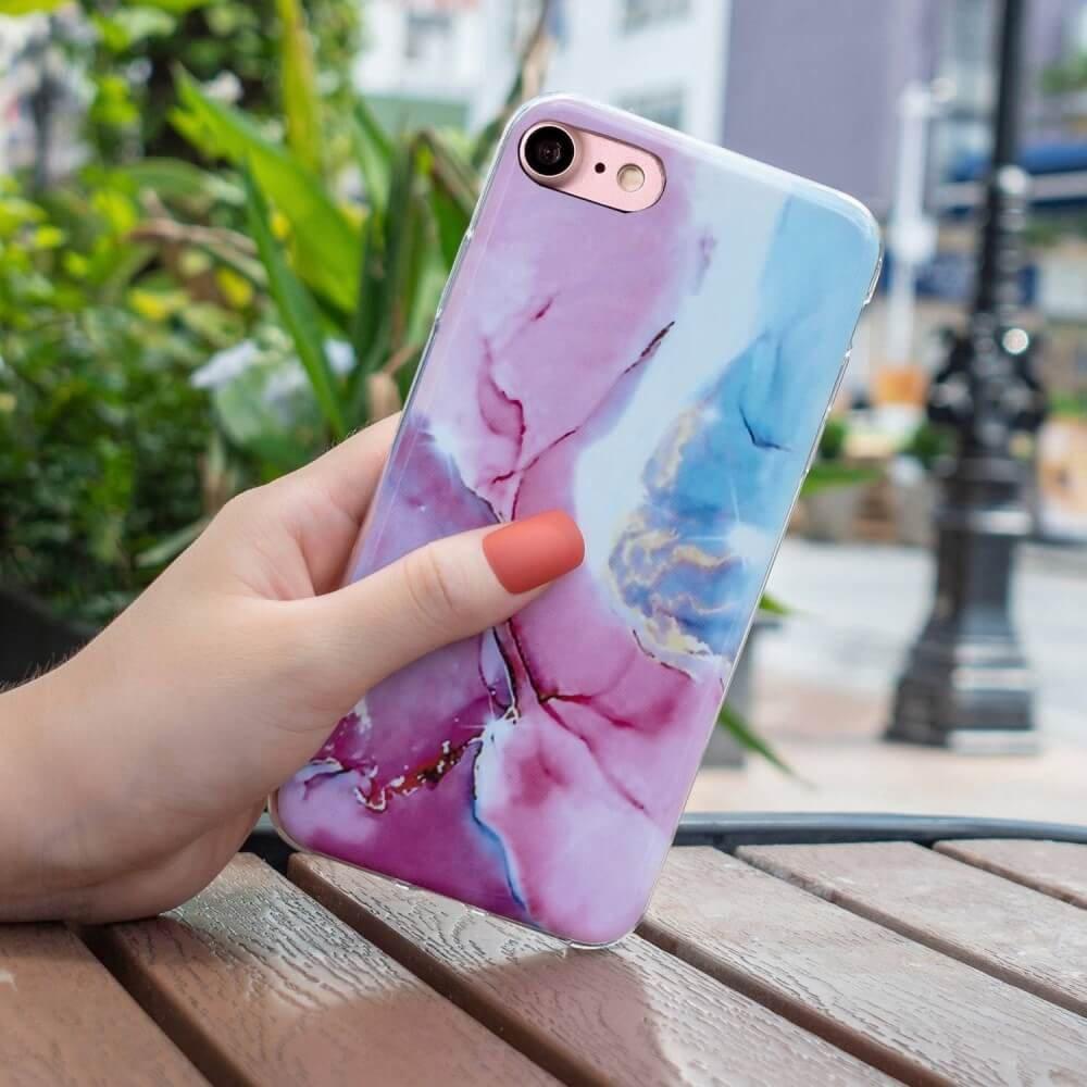 Cover-Discount  iPhone SE / 8 / 7 - Custodia in gomma Marble 