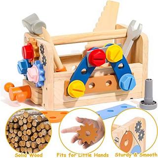 Activity-board  Boîte à outils pour enfants, établi avec tablier, ceinture à outils, jouets en bois pour enfants 