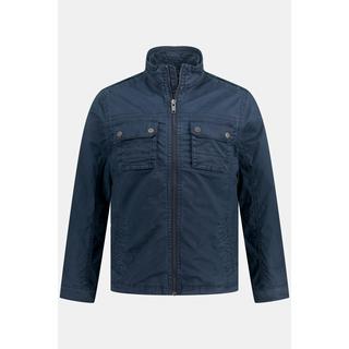 JP1880  Veste en coton rustique, délavage vintage bleu nuit mat 