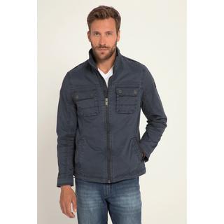 JP1880  Veste en coton rustique, délavage vintage bleu nuit mat 