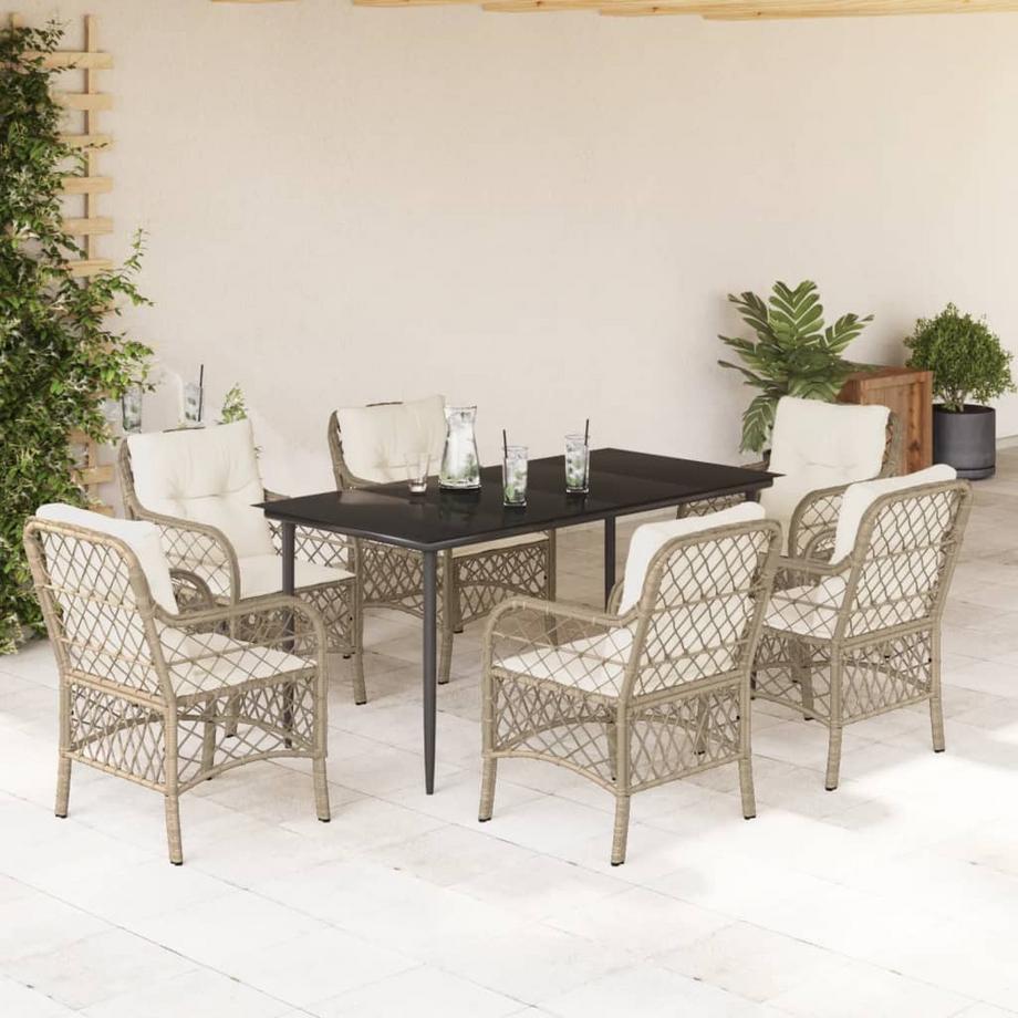 VidaXL set da pranzo da giardino Polirattan  