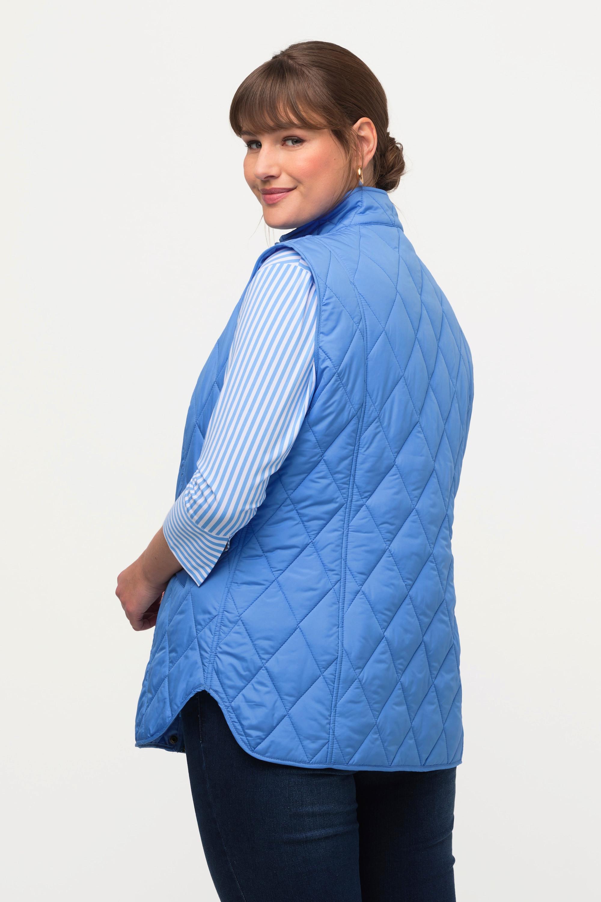 Ulla Popken  Gilet matelassé, coupe slim, col montant 