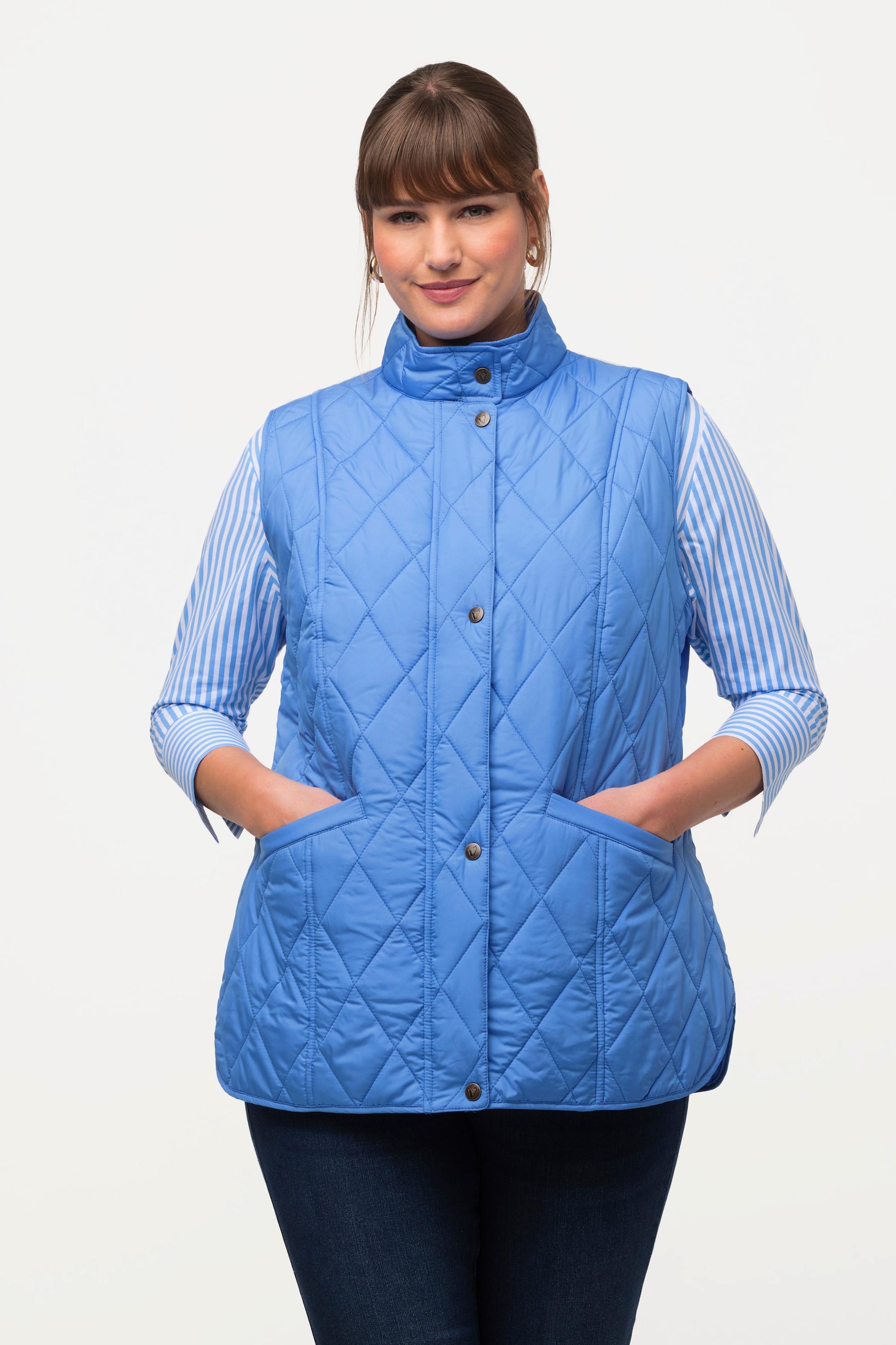 Ulla Popken  Gilet matelassé, coupe slim, col montant 