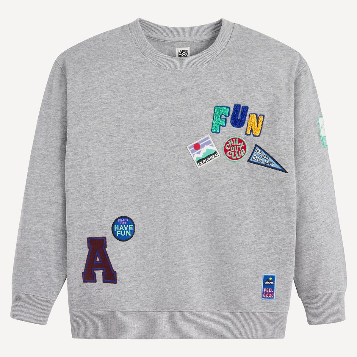 La Redoute Collections  Oversize-Rundhals-Sweatshirt mit Badges 