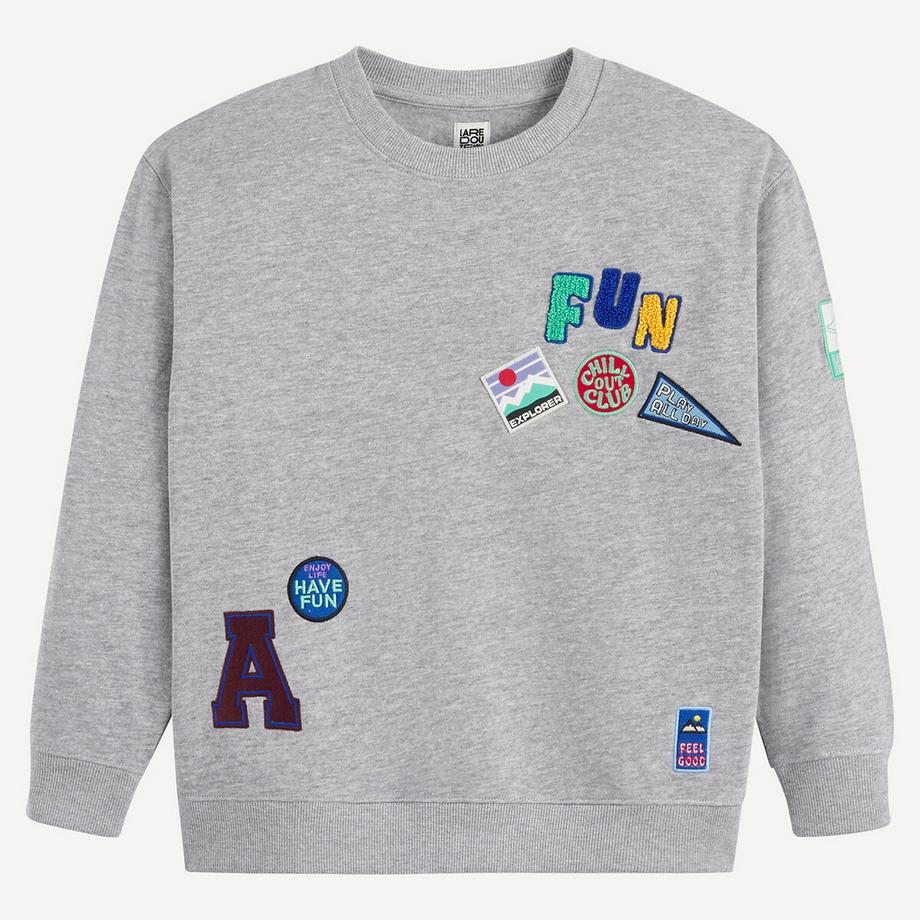 La Redoute Collections  Sweat col rond oversize avec badges 