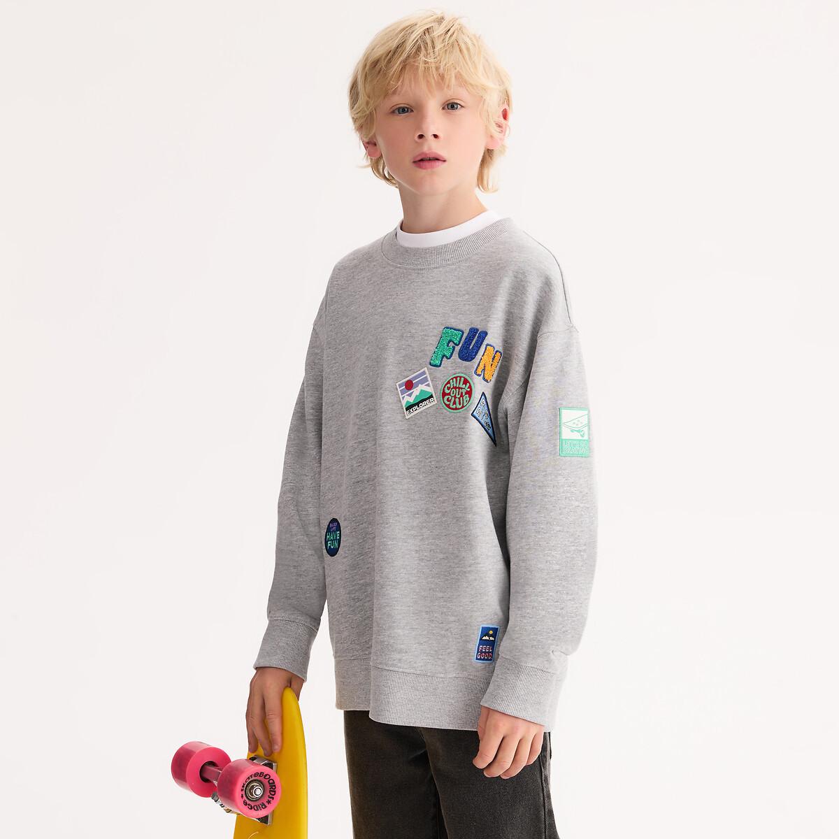 La Redoute Collections  Oversize-Rundhals-Sweatshirt mit Badges 