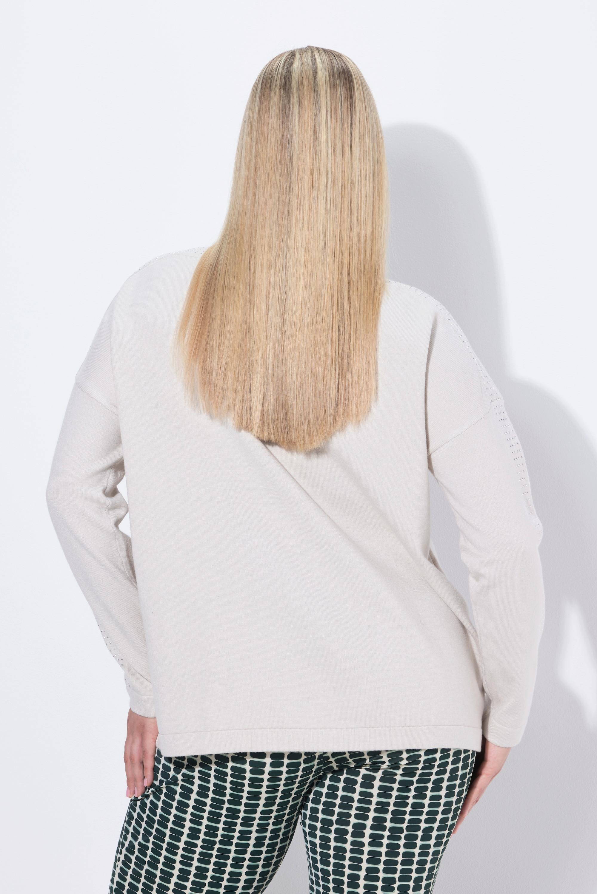 Ulla Popken Pull Oversize Encolure Bateau Manches Longues  