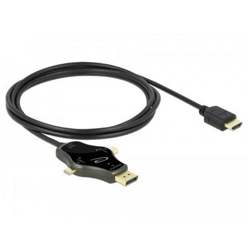 DeLOCK 85974 cavo e adattatore video 1,75 m DisplayPort + Mini DisplayPort + USB Type-C HDMI Antracite