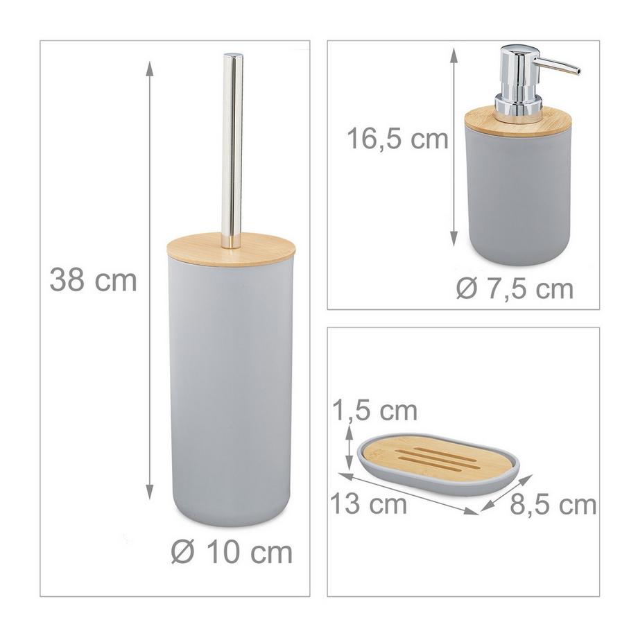 Northix  Bambus Badezimmerzubehör 6er Set 