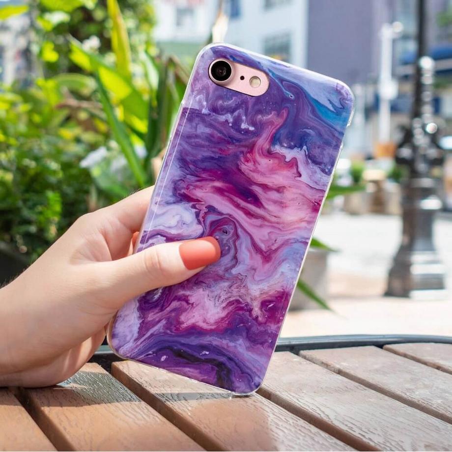 Cover-Discount  iPhone SE / 8 / 7 - Custodia in gomma Marble 