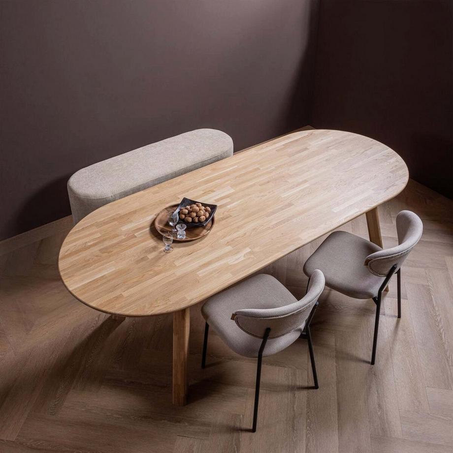 mutoni Table de salle à manger Tablo ovale chêne naturel 220x90  