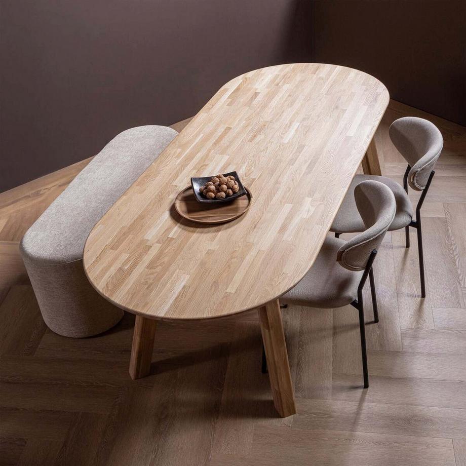 mutoni Table de salle à manger Tablo ovale chêne naturel 220x90  