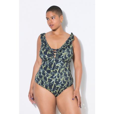 Studio Untold Maillot de bain camouflage à volants et effet sculptant  