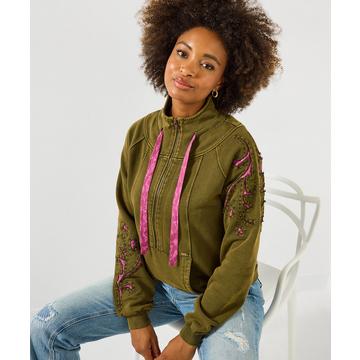 Strickpullover mit Reißverschluss und Stehkragen