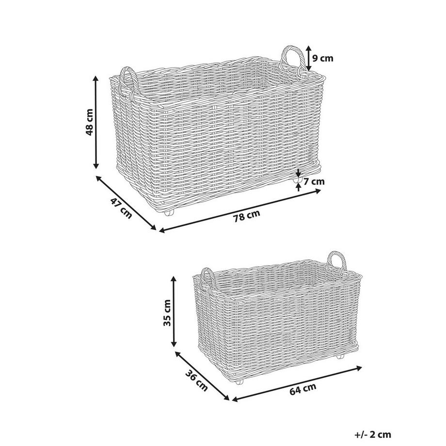 Beliani Korb aus Rattan Boho KITIM  