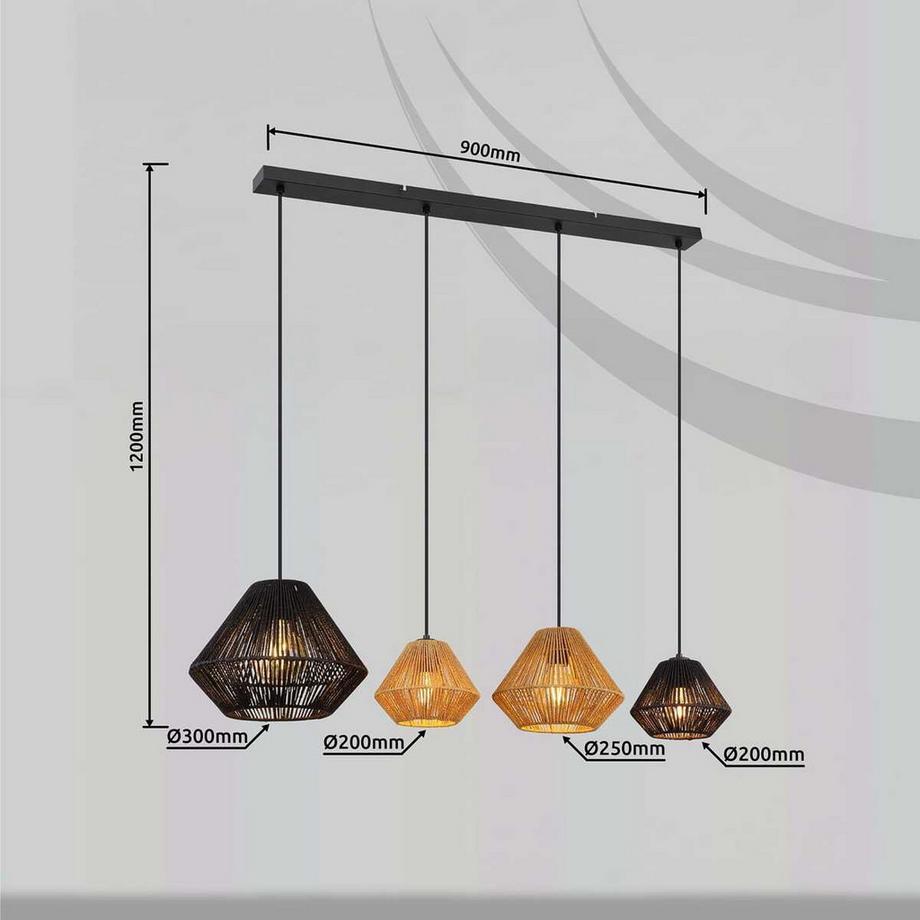 mutoni light Hängeleuchte Houdini 4xE27  